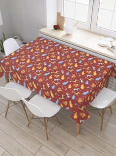 Скатерть прямоугольная JoyArty "Африканские животные" из сатена, 120x145 см