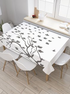 Скатерть прямоугольная JoyArty "Падают листья" из сатена, 120x145 см