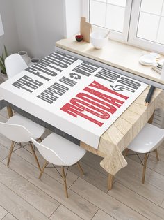 Скатерть прямоугольная JoyArty "Будущее зависит от того, что ты делаешь сегодня" 120x145см