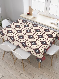 Скатерть прямоугольная JoyArty "Батик в японских мотивах" из сатена, 120x145 см