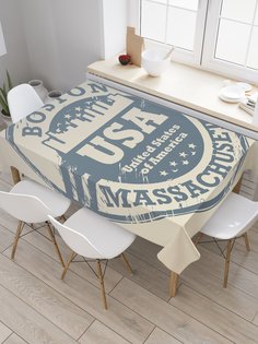 Скатерть прямоугольная JoyArty "Бостон Массачусетс" из сатена, 120x145 см