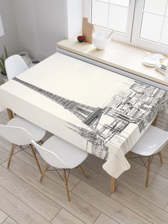 Скатерть прямоугольная JoyArty "На крышах парижа" из сатена, 120x145 см