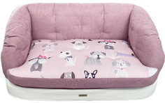 Диван - лежак для животных ANTEPRIMA Francine, розовый с собачками, S, 60х50х30см