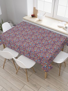 Скатерть прямоугольная JoyArty "Разноцветная листва" из сатена, 120x145 см