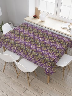 Скатерть прямоугольная JoyArty "Цветное барокко" из сатена, 120x145 см