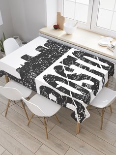 Скатерть прямоугольная JoyArty "Контуры Бостона" из сатена, 120x145 см