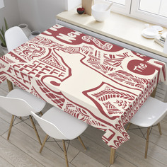 Скатерть прямоугольная JoyArty "Орнаментальный год собаки в Японии" из сатена, 120x145 см