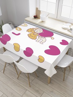 Скатерть прямоугольная JoyArty "Валентинчик с крылышками" из сатена, 120x145 см