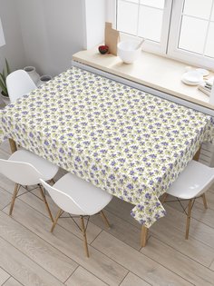 Скатерть прямоугольная JoyArty "Мелкие цветочки" из сатена, 120x145 см