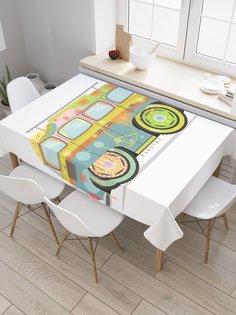 Скатерть прямоугольная JoyArty "Бус для хиппи" из сатена, 120x145 см