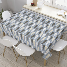 Скатерть прямоугольная JoyArty "Точечные киты" из сатена, 120x145 см