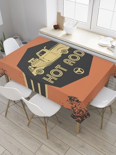 Скатерть прямоугольная JoyArty "Водитель-лихач" из сатена, 120x145 см