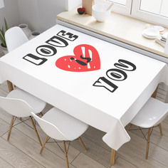 Скатерть прямоугольная JoyArty "Любовь - это ты" из сатена, 120x145 см