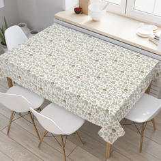 Скатерть прямоугольная JoyArty "Цветущая флора и крылатая фауна" из сатена, 120x145 см