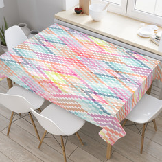 Скатерть прямоугольная JoyArty "Пиксельные ромбы" из сатена, 120x145 см