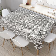 Скатерть прямоугольная JoyArty "Полосатые ромбы" из сатена, 120x145 см