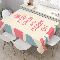 Скатерть прямоугольная JoyArty "Будь спокоен и продолжайте действовать" 120x145 см