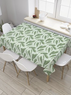 Скатерть прямоугольная JoyArty "Зелень тропиков" из сатена, 120x145 см