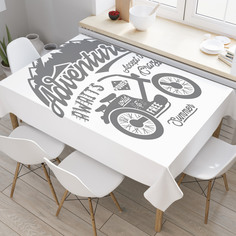 Скатерть прямоугольная JoyArty "Летнее приключение" из сатена, 120x145 см