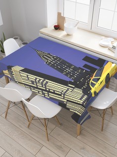 Скатерть прямоугольная JoyArty "Ночное такси" из сатена, 120x145 см