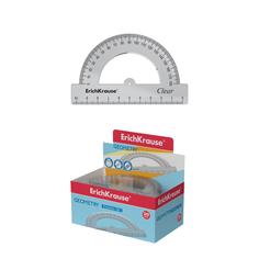 Транспортир пластиковый ErichKrause Clear 180°/10см прозрачный в коробке-дисплее (всего 20
