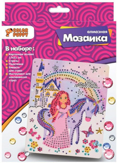 Набор д/творч. Алмазная мозаика «Принцесса с единорогом», 17*21см Color Puppy 70018