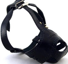 Намордник ZooMaster кожаный №3, объем 27 см, длина 4 см, короткий, 2-слойный