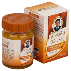 Тайский травяной Оранжевый бальзам для тела Вангпром Wangprom Thao En On Balm 50 г