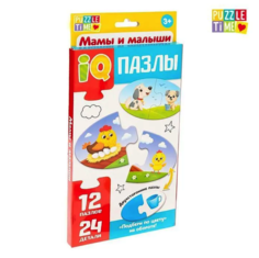 Парные пазлы IQ «Мамы и малыши», 24 детали Puzzle Time