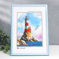 Фоторамка пластик "Палитра" 21х30 см, голубой, с ножкой Platinum