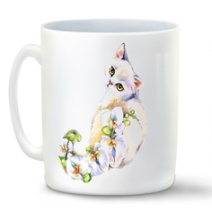 Кружка CoolPodarok Кошки Орхидеи