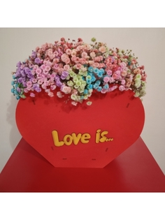 Композиция ЗЕФИРкО Радужная гипсофила в кашпо Love is