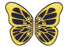 Аксессуары для кед крылья бабочка LACE Shwings A LA CARTE 50108 жёлто-чёрные