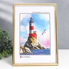 Фоторамка пластик "Палитра" 21х30 см, золото, с ножкой Platinum