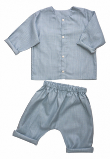 Костюм детский Сонный гномик Лён цв.голубой р.74