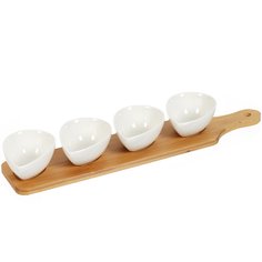 Салатник керамика, бамбук, кругл, 4 шт, 10х4 см, 40х8 см, Y4-5362 No Brand