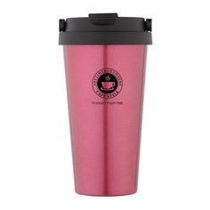 Термокружка Creative cafe style с ручкой, Нежно-розовый No Brand