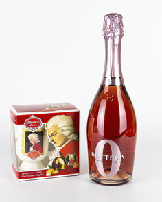 Набор Безалкогольное Игристое Вино Bottega 0,75л и Конфеты Reber в кружке 120г Amelia Gourmet