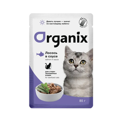 Влажный корм для кошек Organix Идеальная кожа и шерсть лосось, 25шт по 85г