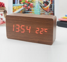 Настольные цифровые часы-будильник VST-862 (коричневые) Bestyday