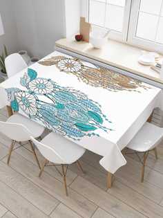 Скатерть прямоугольная JoyArty "Сова ловец снов" из сатена, 120x145 см