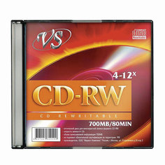 Диск CD-RW, VS, 700 Mb, 4-12 x Slim Case, VSCDRWSL01 (арт. 512095)