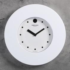 Часы настенные, серия: Интерьер, d=37 см, широкий белый обод Troika
