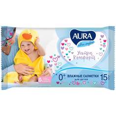 Влажные салфетки AURA, артикул 270360, 15шт. х 20 упак.