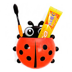 Держатель для зубных щеток и пасты БОЖЬЯ КОРОВКА ST SM99016/RD красная Santrade