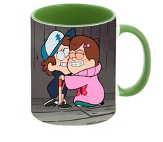 Кружка CoolPodarok Гравити фолз Мэбл и диппер Сундук Серый фон Gravity Falls Mabl&Dipper