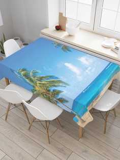 Скатерть прямоугольная JoyArty "Пальмы жаждут дружбы" из сатена, 120x145 см