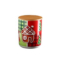 Банка для сыпучих продуктов Доляна «Новый год. Пряничный домик», 860 мл, 11х13,5 см