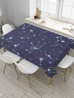 Скатерть прямоугольная JoyArty "Космические созвездия" из сатена, 120x145 см