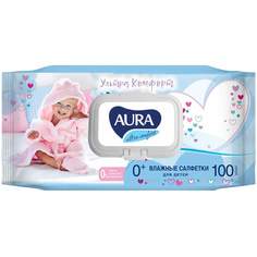 Влажные салфетки AURA, артикул 270362, 100шт. х 5 упак.
